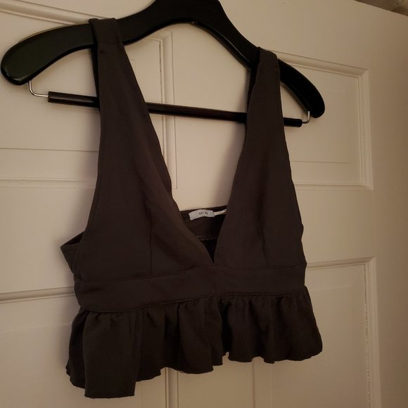 URBAN OUTFITTERS Olive Green Crop Top - Picture 4 of 4